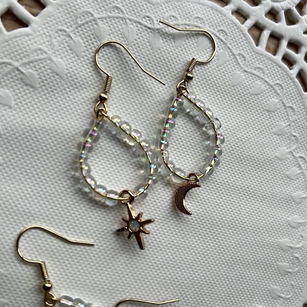 Celestial Elements Moon & Star Dangle Earrings Se… - image 6